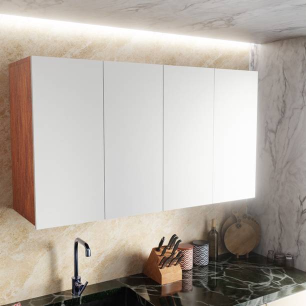 Flipkart Perfect Homes 4 Door Wall Mounted Kitchen Cabinet | Storage Cupboard & Crockery Unit Engineered Wood Kitchen Cabinet