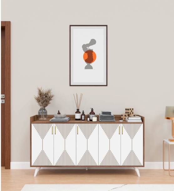 Flipkart Perfect Homes Multipurpose Modern Storage Cabinet Sideboard | Wooden Console for Living Room Engineered Wood Kitchen Cabinet