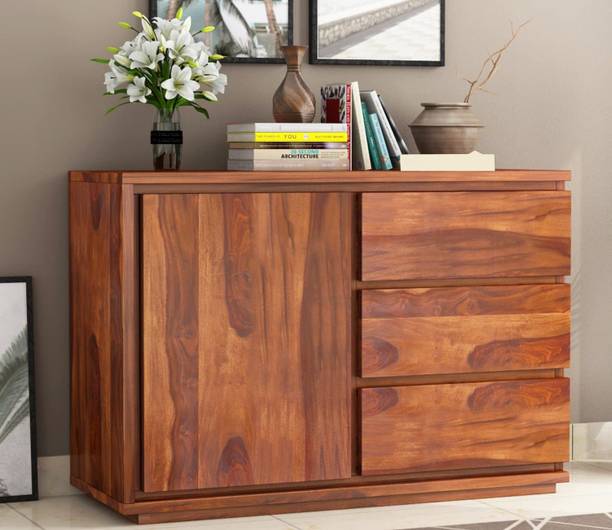 shree natural Solid Sheesham Wood Kitchen Cabinet with 3 Drawers & 1 Door Storage Solid Wood Kitchen Cabinet