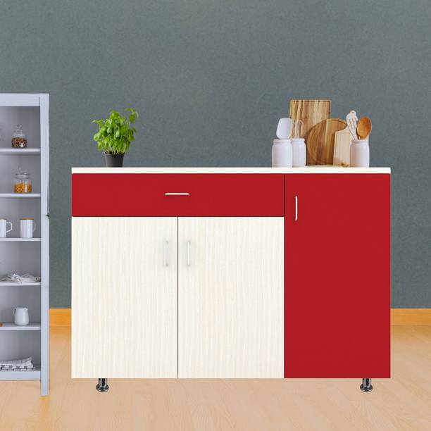 SPECIALITY PANELS 3 Door with Drawer Storage Unit with Termite Resistance Free Installation Engineered Wood Kitchen Cabinet