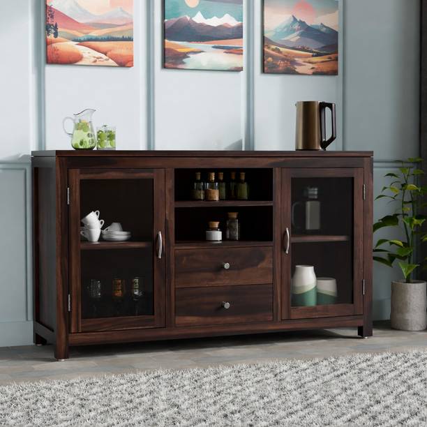 Shubhankar Art Solid Wood Kitchen Cupboard Cabinet for Crockery Storage with Drawers Solid Wood Kitchen Cabinet