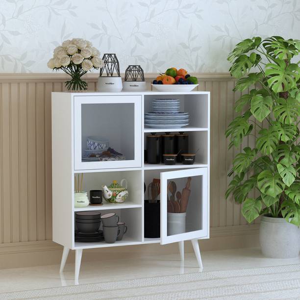 WOODUKOO Solstice Kitchen Storage Cabinet Solid Wood Crockery Cabinet