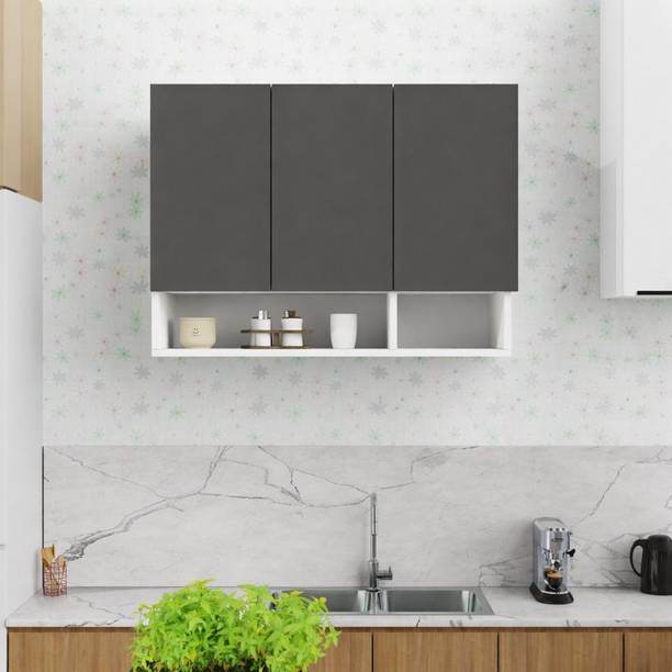 Flipkart Perfect Homes 3 Door Wall Mounted Kitchen Cabinet | Modular Storage Cupboard with Shelves Engineered Wood Kitchen Cabinet