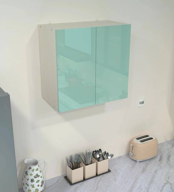 SPECIALITY PANELS 2 Door Mirror Glossy triple layered UV Resistant handless shutter, French cleat Engineered Wood Kitchen Cabinet