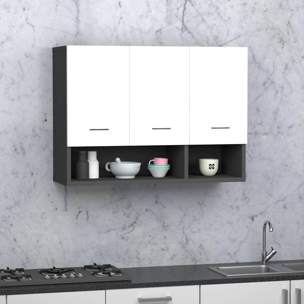 Ladybug 3 Door Multipurpose Wall Mount Cabinet with Adjustable Shelf for Home & Kitchen Engineered Wood Kitchen Cabinet
