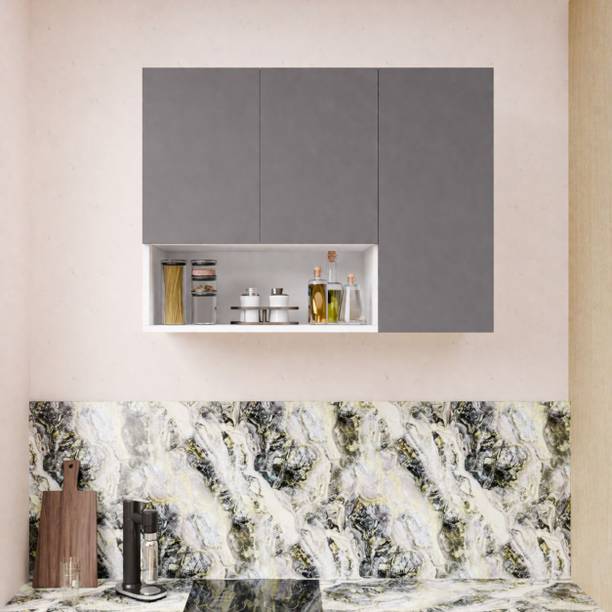 Divysa 3 Door Kitchen Wall Cabinet | Modular Wall Mounted Storage Cupboard with Shelves Engineered Wood Kitchen Cabinet
