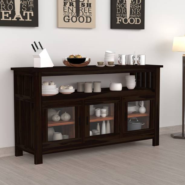 Angel Furniture Three Door Solid Wood Crockery Cabinet
