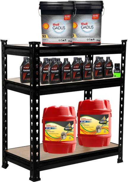 Smartslide 3 Shelf Boltless Slotted Angle Folding Rack / Shoes Rack / Multipurpose Storage Organizer / Industrial - Warehouse - Garage - Shopping Mall - Home Storage Rack (24 Width x 12 Depth x 27 Height Inches) Metal Kitchen Cabinet