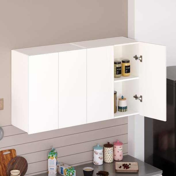 BLUEWUD Opryt Set of Two Wall Mount Kitchen Storage Cabinet for Utensils, Jars, Spices Engineered Wood Kitchen Cabinet