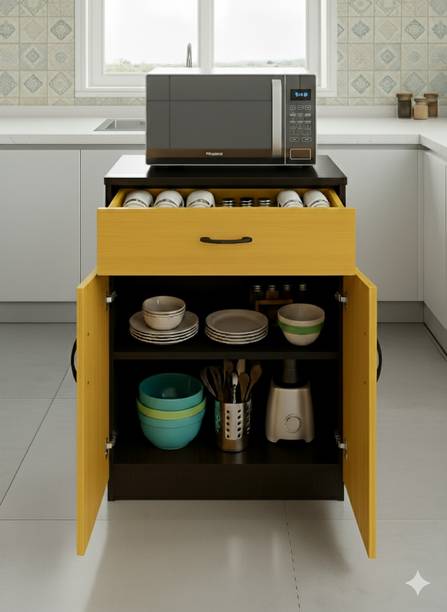 Home Full Engineered Wood Crockery Cabinet