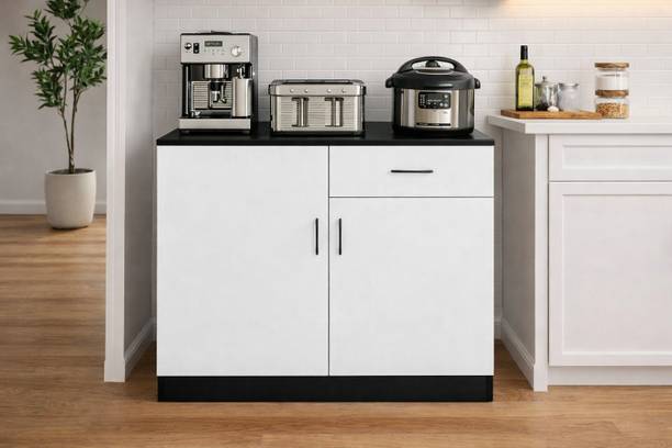 Home Full Remo 2 Door Wenge With White Engineered Wood Kitchen Cabinet