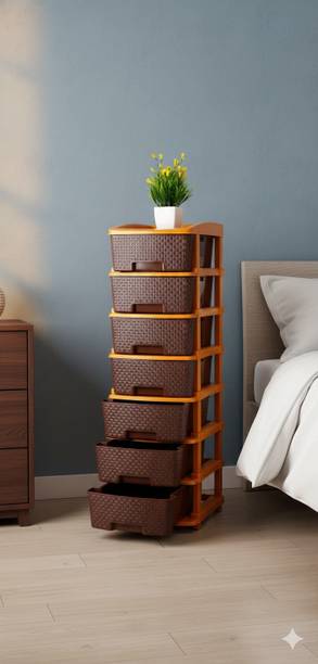 Surety for Safety Slim brown chest of drawers hallway Plastic Kitchen Cabinet