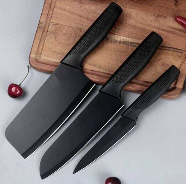Faltomin 3 Pc Stainless Steel Knife Set High Carbon SS Ultra Sharp Butcher, Meat, Pairing, Vegetable for Kitchen