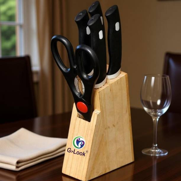 G LOOK 6 Pc Stainless Steel Knife Set Shears Kitchen Tool