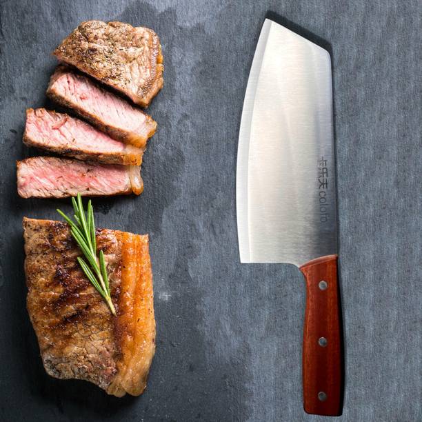येलोना Premium Vegetable, Meat Cleaver- Butcher Knife with Pakka Wooden Handle स्टेनलेस स्टील चाकू