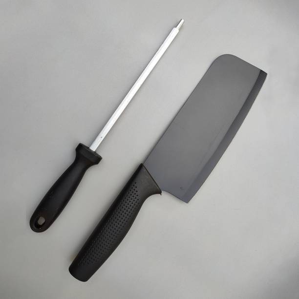 यूनीकार्ट With Sharpener Ideal for Vegetable,Meat Cleaver Butcher Chef Chopper For Kitchen स्टेनलेस स्टील चाकू सेट