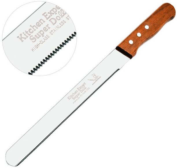 Captoola 1 Pc Stainless Steel Knife Serrated Knife for Cutting Bread, Pastry, Cake and Homemade Bread (Silver, 1 Pc)