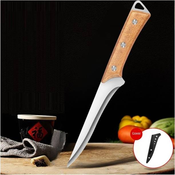 zunsy 1 Pc Stainless Steel Knife Carbon Steel Chef Knife Non Slip Triple Rivet Strong Wood Handle