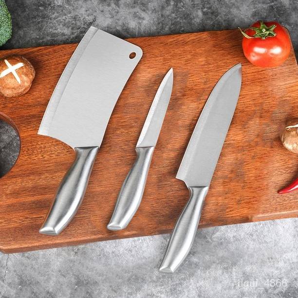 Lifewit 3 Pc Steel, Plastic Knife Set Printed SS Ultra Sharp Butcher ,Meat ,Pairing ,Vegetable ,Fruit for Kitchen