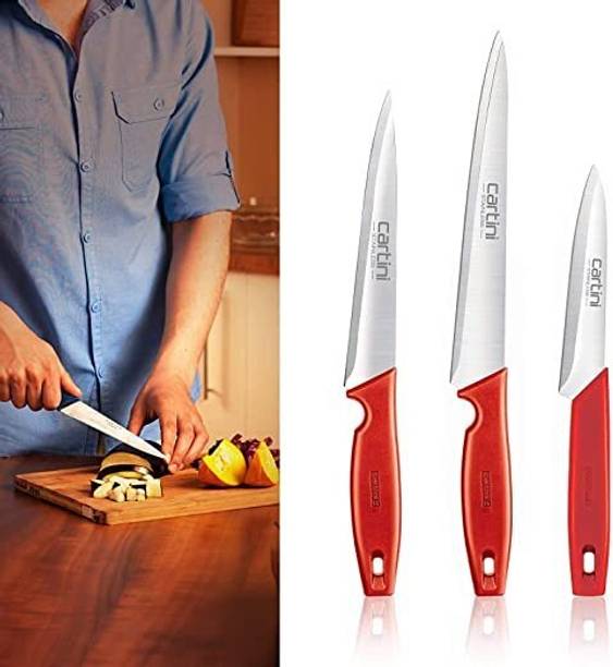Godrej 3 Pc Stainless Steel Knife Set Cartini Godrej Soft Grip Kitchen Knives kit,3 Pc Set, Stainless Steel