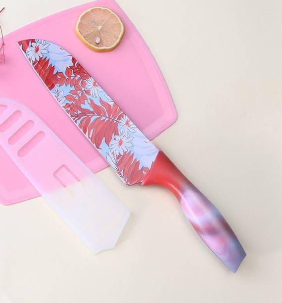 ARQIVO 1 Pc Stainless Steel, PP (Polypropylene) Knife Color Printed High Carbon Stainless Steel Santoku Chef's Knife