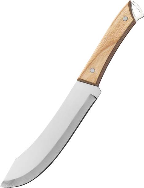 zunsy 1 Pc Stainless Steel Knife Wooden Handle Japanese Kitchen Knife Cutting Cleaver Butcher Knife (Steel, 1 Pc)