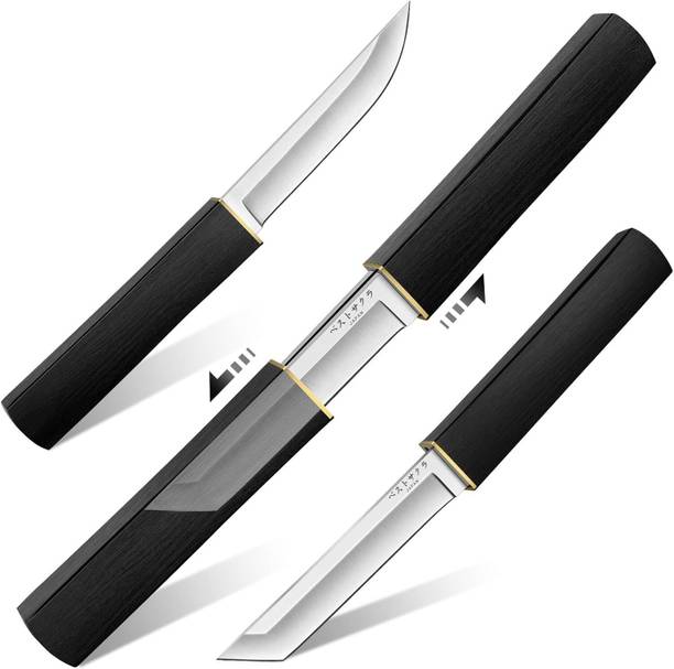 JUWIL 2 Pc Stainless Steel Knife Mini Knives Set–2 in 1 Janpanese Tanto Knife, Home Camping & Outdoor Use