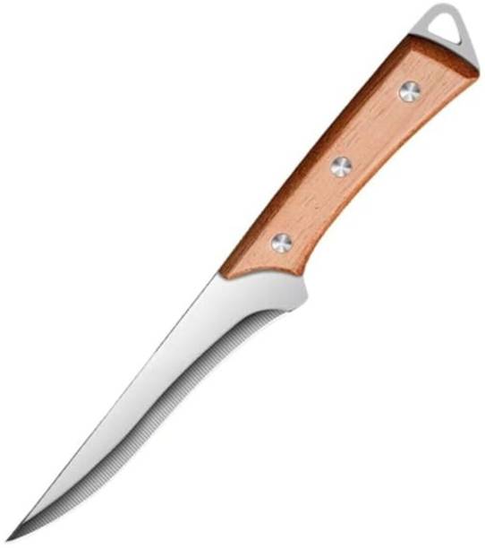 JUWIL 1 Pc Stainless Steel Knife WildEdge Precision Carving Knives Curved Blade with Wooden Handles for Clean Cut