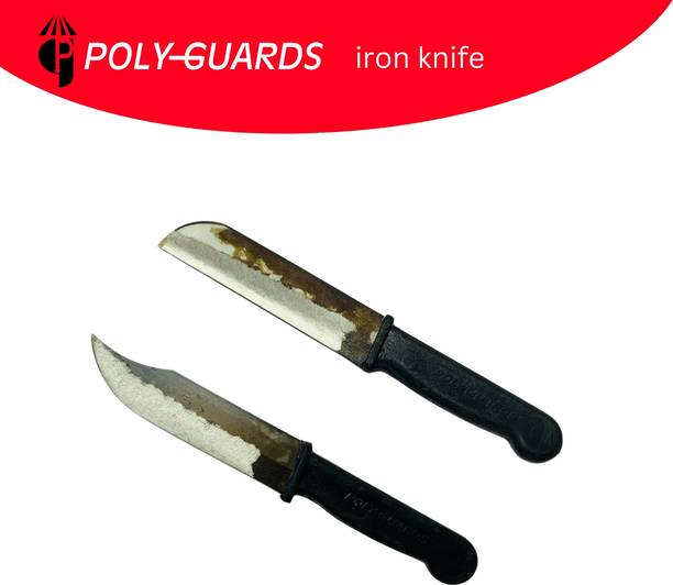 POLYGUARDS 2 Pc Iron Knife Small Point and Round Iron Kitchen Knife Used for Vegetable, Meat Fish cutting.