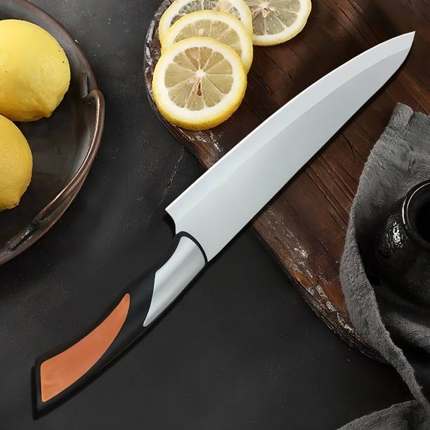 Borneo 1 Pc Stainless Steel Knife Chief Hight-Carbon Meat & Vegetable Knife with Marble Brwon Non-Slip Handle
