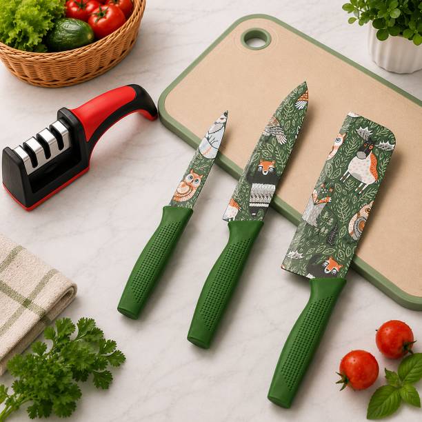 KitchenMartt 4 Pc Stainless Steel Knife Set Knife set grey