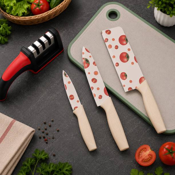 KitchenMartt 4 Pc Stainless Steel Knife Set Knife set beige