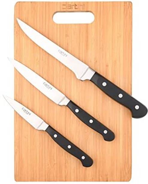 गोदरेज Cartini Godrej Soft Grip Kitchen Knives kit,4 Pc Set Set, Stainless Steel स्टेनलेस स्टील चाकू सेट
