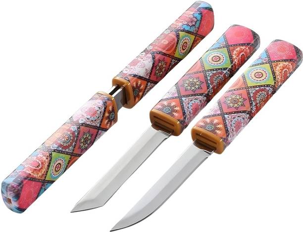 Kneefcy 1 Pc Plastic Knife Portable Knifes Two-in-One Multifunctional Household Fruit Knife Cutting