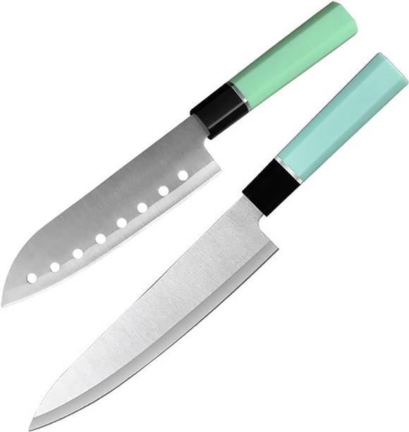 Captoola 1 Pc Stainless Steel Knife Set Professional Chef Knife For Kitchen Japanese Steel Santoku Knife (Steel, 2 Pcs)