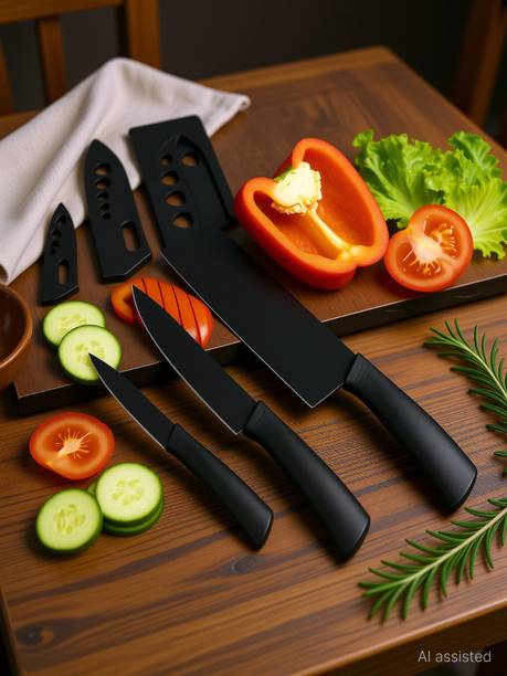 FOROLY 3 Pc Stainless Steel Knife Set for Vegetable Cutting and Chopping with Sharp Blade for Kitchen,Restaurant
