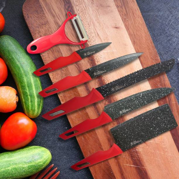 UniKart 6 Pc PTFE (Non-stick) Knife Set Ideal for Vegetable | Fruit Paring | Peeling | Slicing For Kitchen & Restaurant