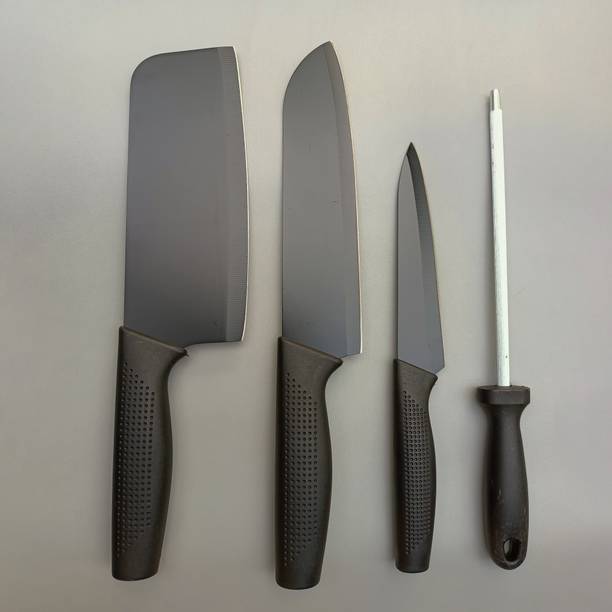 यूनीकार्ट With Sharpener Ideal for Vegetable,Meat Cleaver Butcher Chef Chopper For Kitchen स्टेनलेस स्टील चाकू सेट