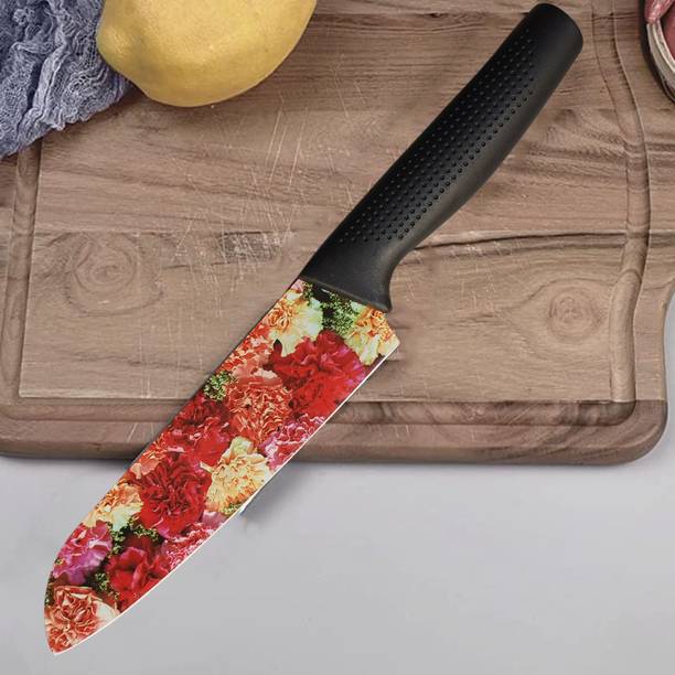 YELONA 1 Pc Stainless Steel Knife Premium Red Printed Ultra Sharp Paring & Peeling|Chef's|Vegetable Kitchen Knife