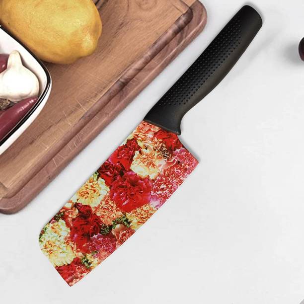 Lellow 1 Pc Stainless Steel Knife Premium Red Printed Ultra Sharp Butcher|Meat|Pairing|Vegetable Kitchen Knife