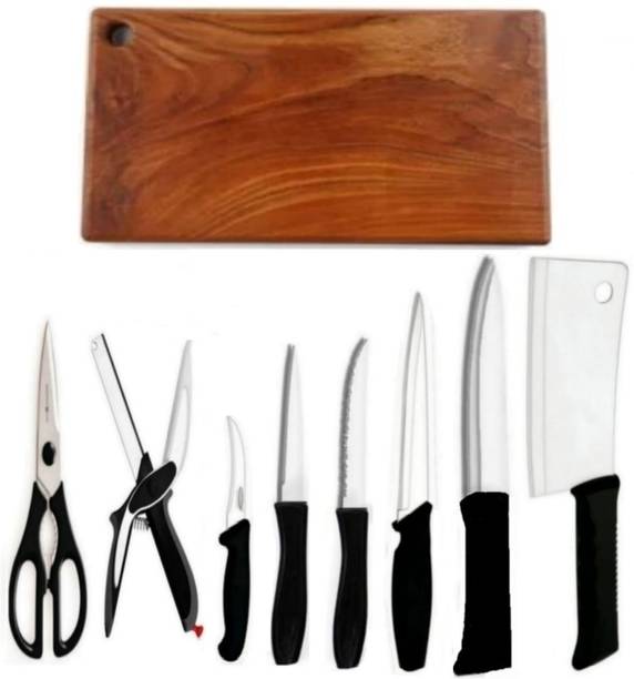 SUPERCOOL 9 Pc Steel Knife Set Knife Set SS ,Clever cutter , Scissor , Knife set for Kitchen