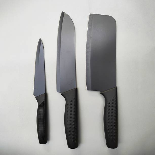 Lellow 3 Pc Stainless Steel Knife Set Ideal for Vegetable,Meat Cleaver Butcher Chef's Chopper For Kitchen & Restaurant
