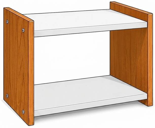 JantaHandicraft Utensil Kitchen Rack Wood 2 Tier Wooden Storage Rack | Multipurpose Kitchen Organizer