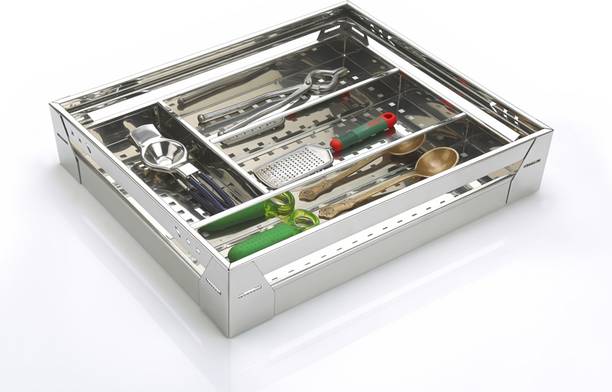 Verito Cutlery Kitchen Rack Steel Perforated Cutlery Kitchen Basket 17X20X4 Inch / Modular Kitchen Basket