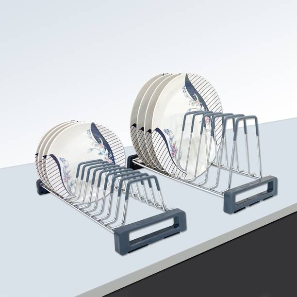 Smartslide Dish Drainer Kitchen Rack Steel Stainless Steel Thali & Dish Stand/Plate Stand for Modular Kitchen Coated