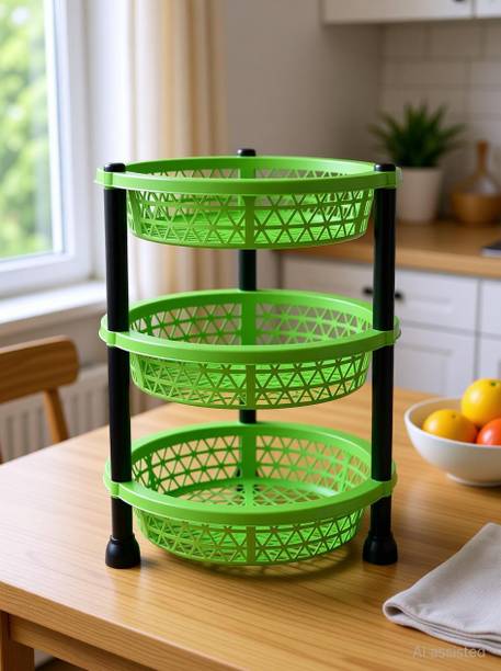 GESTIONE Fruits/Vegetables Kitchen Rack Plastic Vegetable Rack Basket Stand for Kitchen and Multipurpose Storage, Office Use, Fruits Onion, Potato, Vegetables Tray for Household