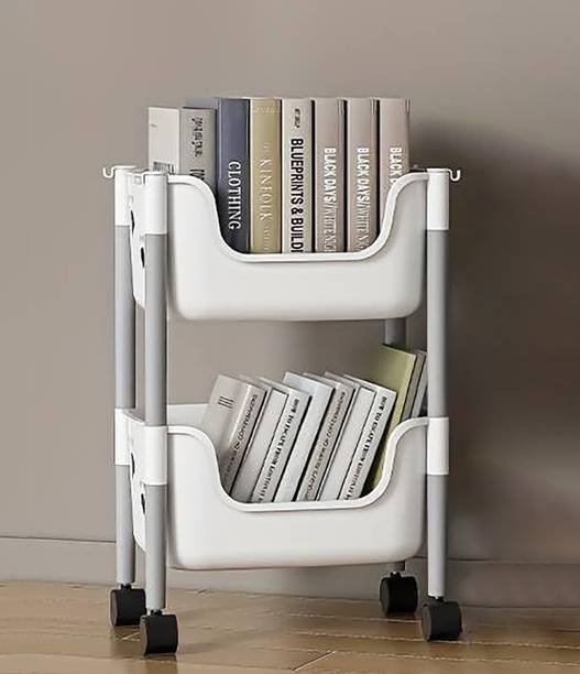 Lacossi Plastic Metal 12 Shelf Book Organizer Metal Open Book Shelf