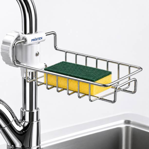PRISTEN Utensil Kitchen Rack Steel, Plastic PRISTEN Stainless Steel Faucet Sink Caddy Organizer Holder
