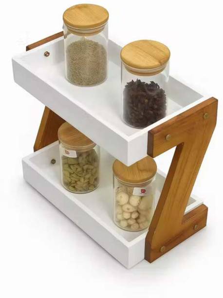 ANZ Containers Kitchen Rack Wood 2 Tier "Z" Shape Multi...