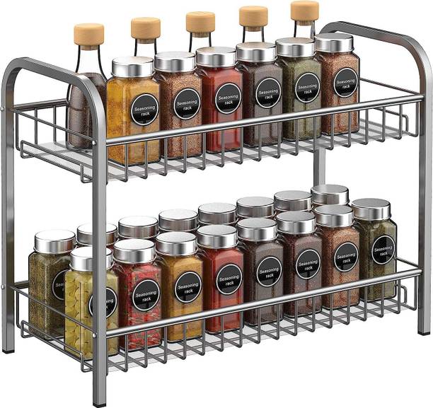 ProGrade Utensil Kitchen Rack Iron Premium 2-Tier Spice Rack Organizer Stylish & Functional Storage Solution